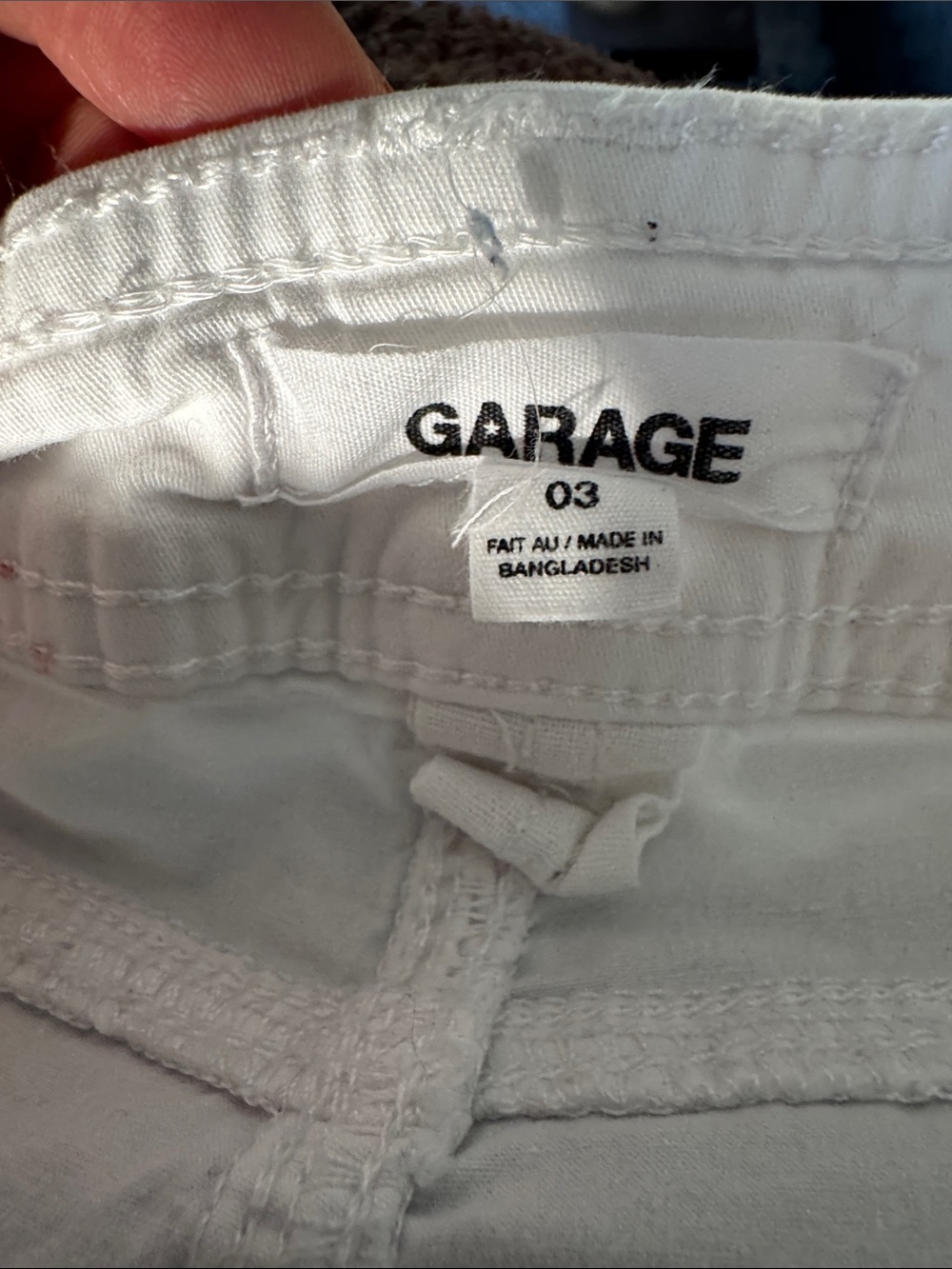 Garage White Cargo Pants with Drawstring Hems - Picture 6 of 7